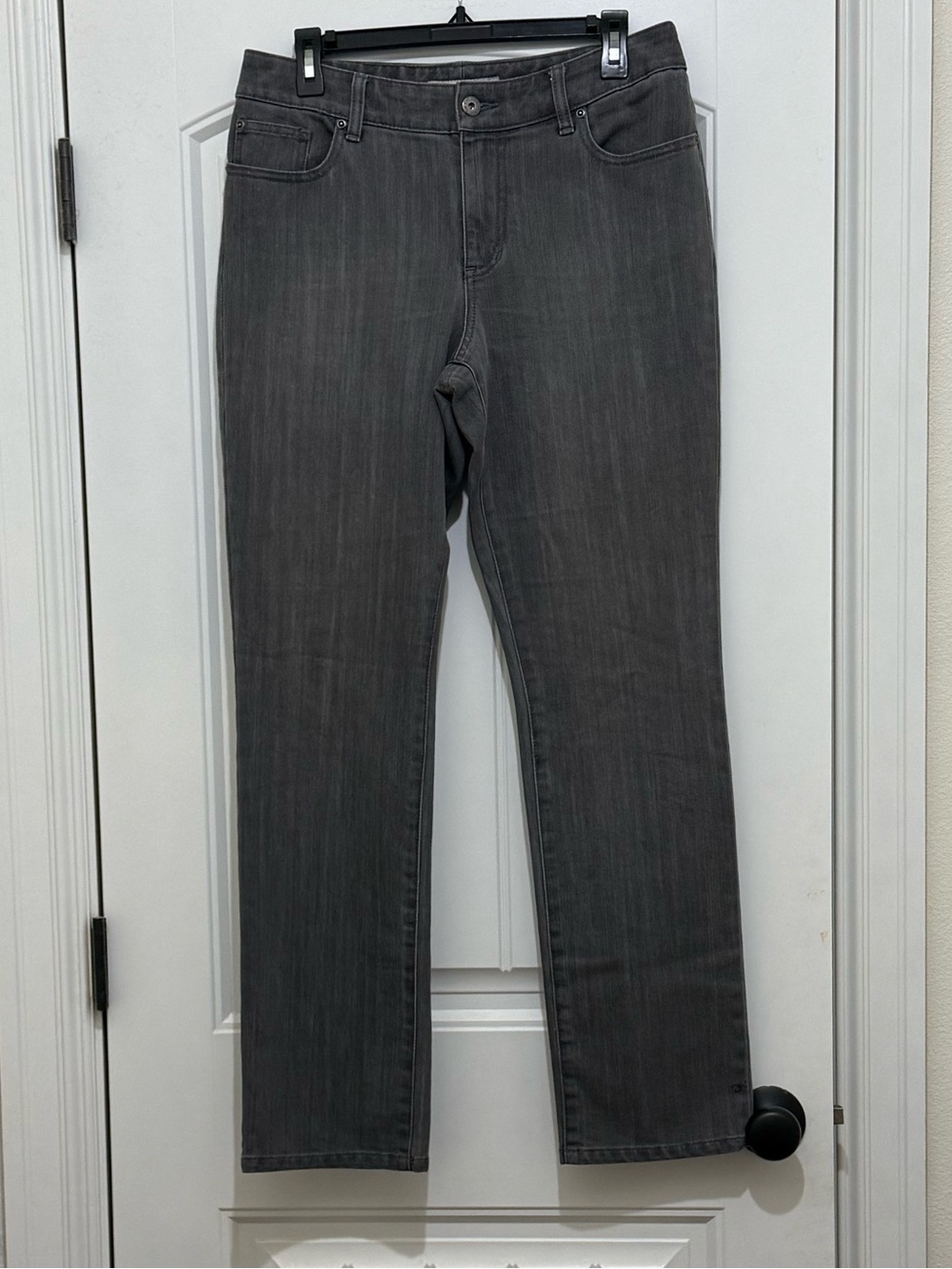 Chico’s Platinum Ultimate Fit Slim Leg Gray Denim Jeans - Size 1 Regular